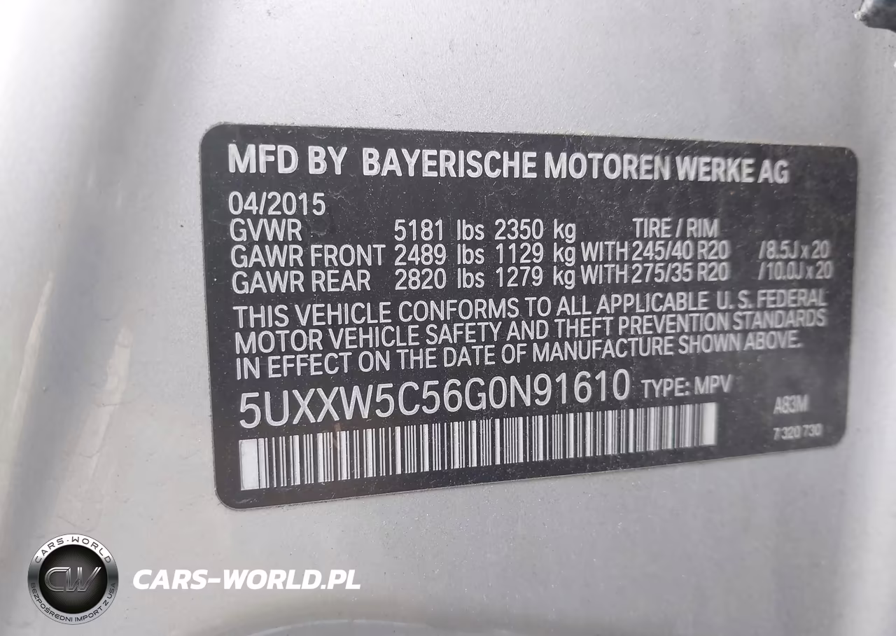 2016 BMW X4 xDrive35I VIN:5UXXW5C56G0N91610 - 9