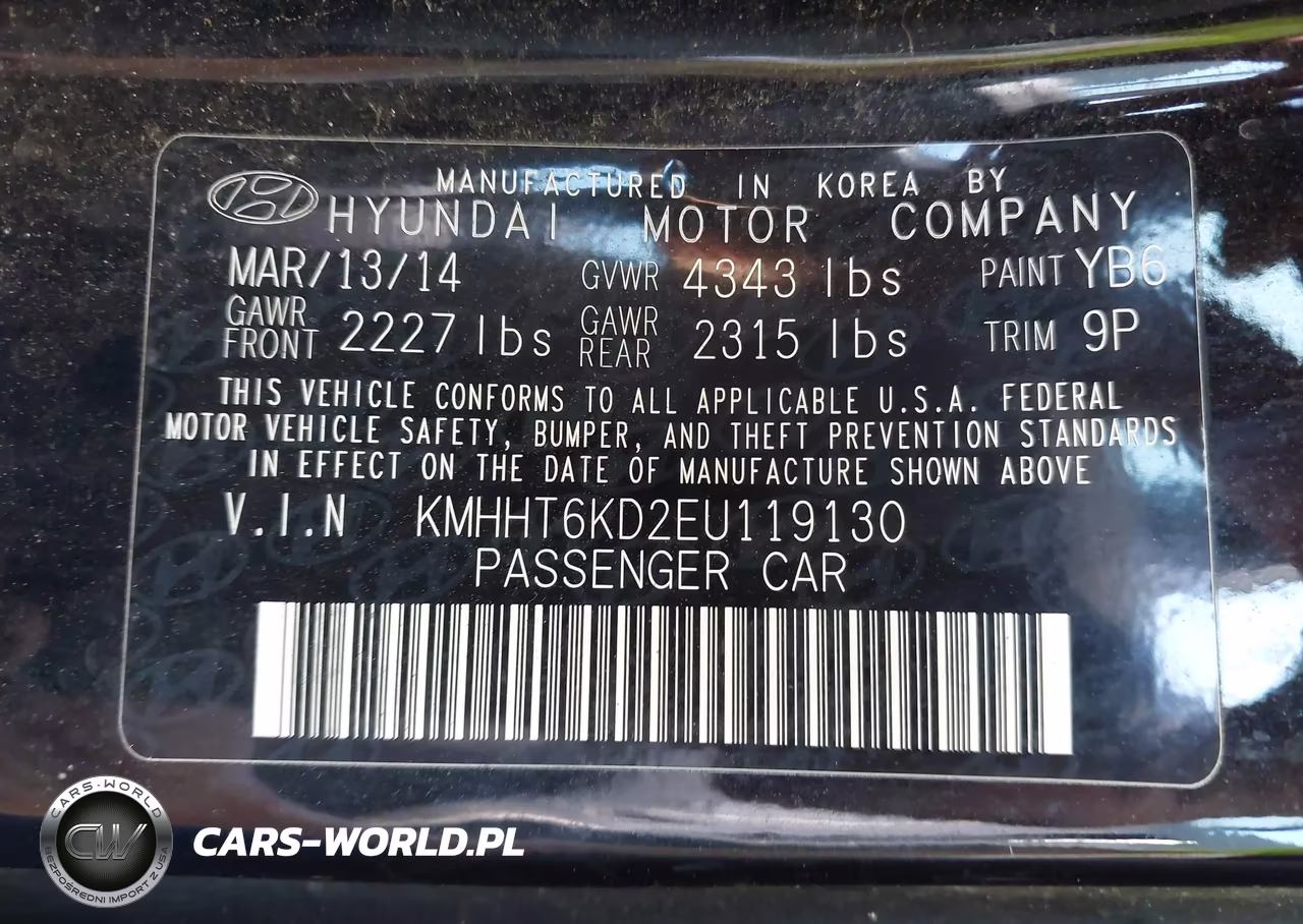 2014 Hyundai Genesis 2.0T VIN:KMHHT6KD2EU119130 - 9