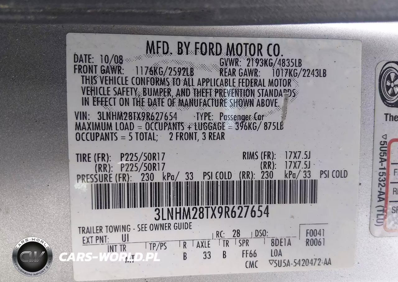 2009 Lincoln Mkz VIN:3LNHM28TX9R627654 - 9