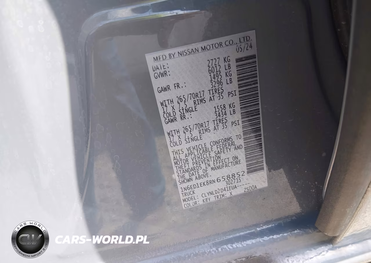 2024 Nissan Frontier Pro-4X 4X4 VIN:1N6ED1EK8RN658852 - 9