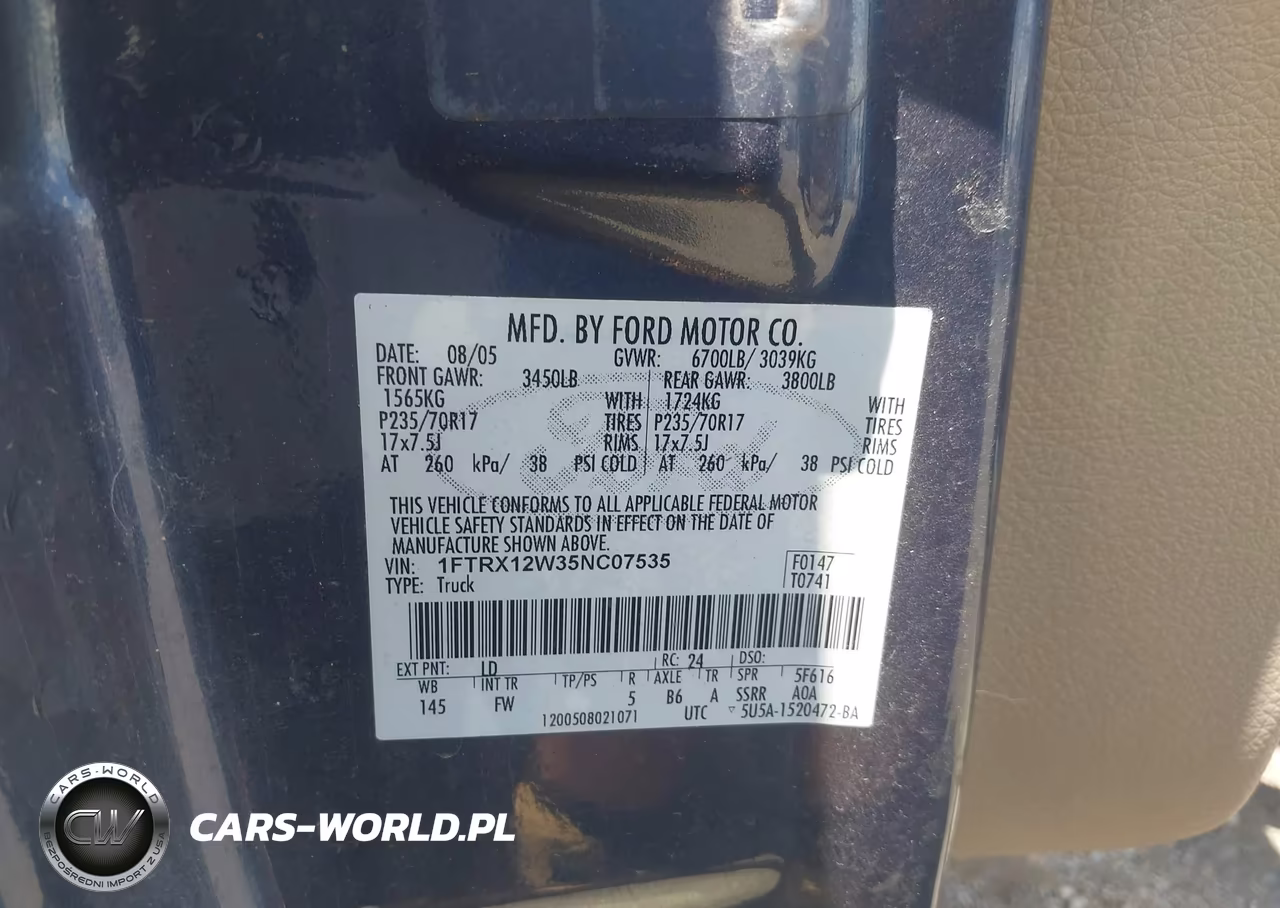 2005 Ford F-150 Stx-Xl-Xlt VIN:1FTRX12W35NC07535 - 9