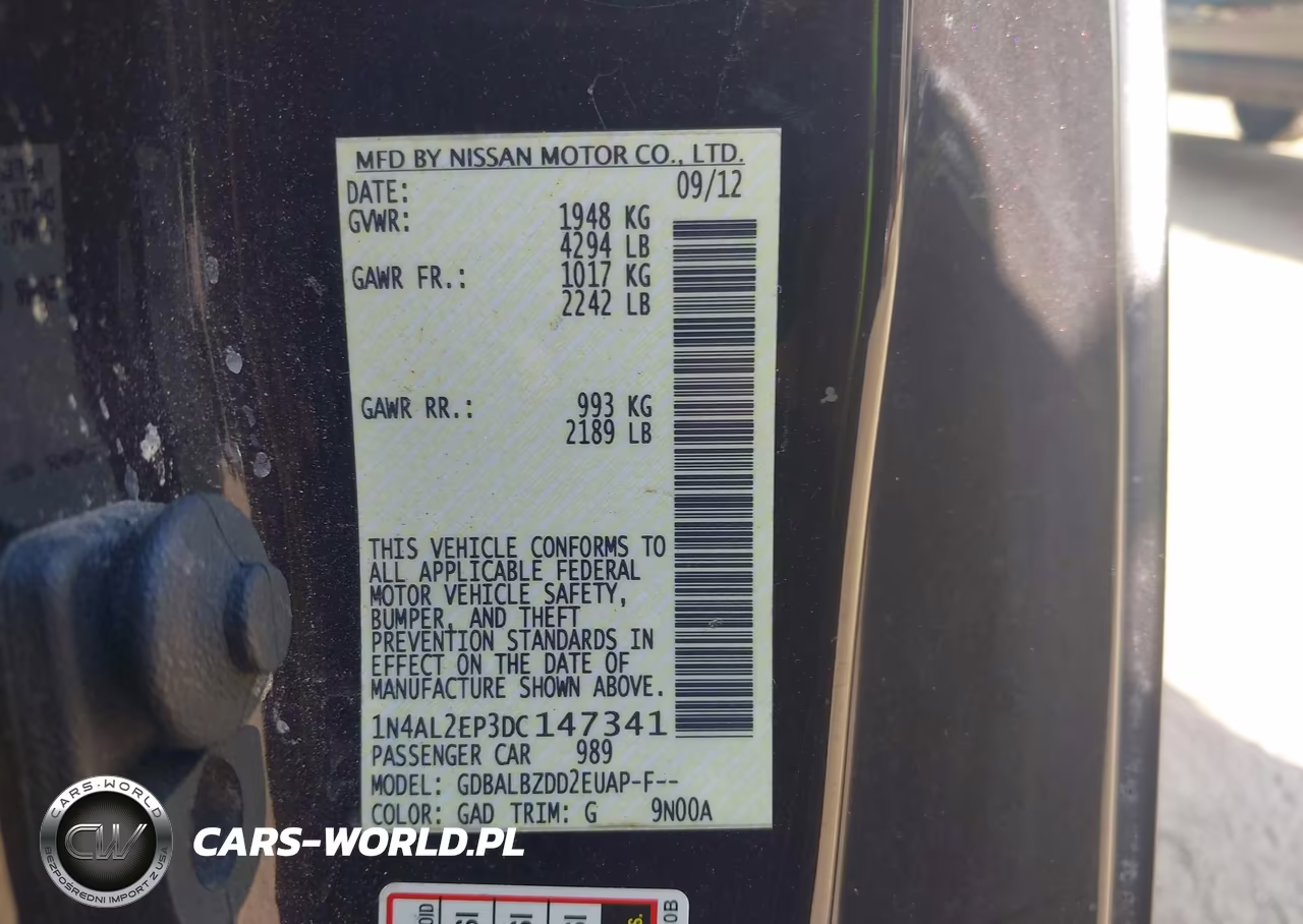 2013 Nissan Altima 2.5 S VIN:1N4AL2EP3DC147341 - 9