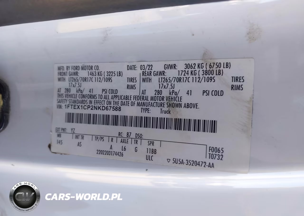 2022 Ford F-150 Xl VIN:1FTEX1CP2NKD67588 - 9