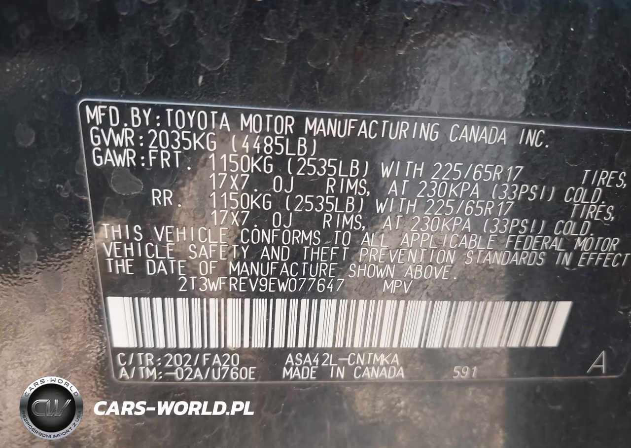 2014 Toyota Rav4 Xle VIN:2T3WFREV9EW077647 - 9