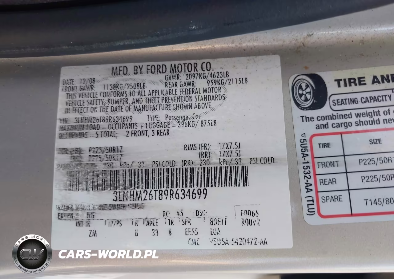 2009 Lincoln Mkz VIN:3LNHM26T89R634699 - 9