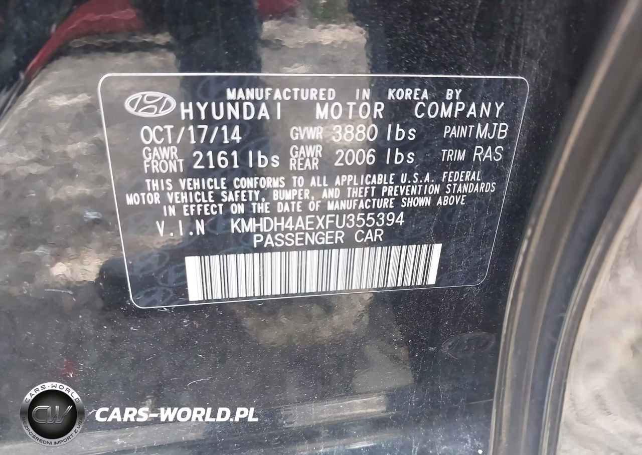 2015 Hyundai Elantra Se VIN:KMHDH4AEXFU355394 - 9