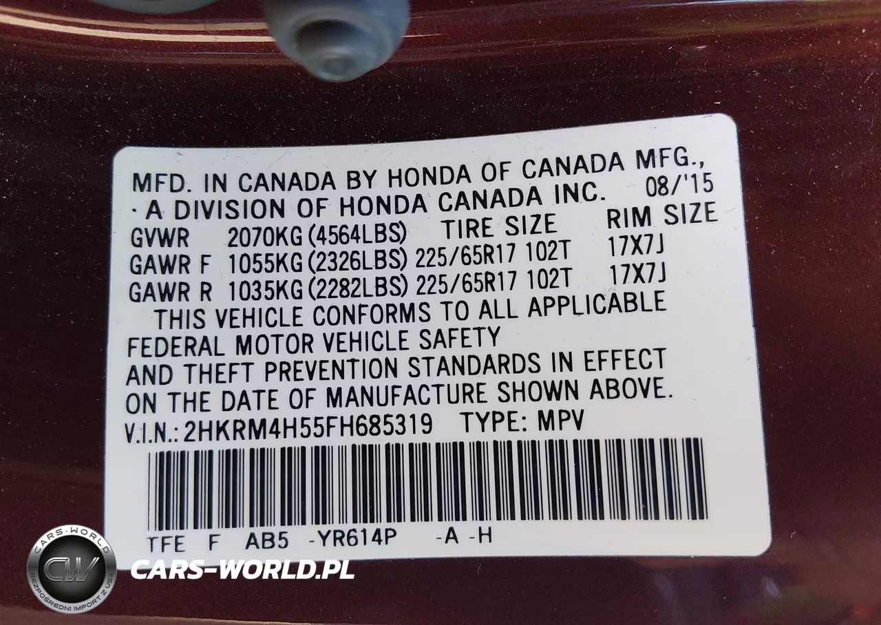 2015 Honda Cr-V Ex VIN:2HKRM4H55FH685319 - 9