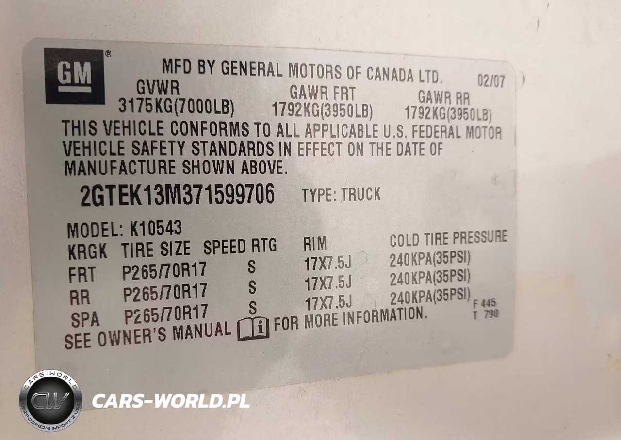 2007 GMC Sierra 1500 Slt VIN:2GTEK13M371599706 - 9