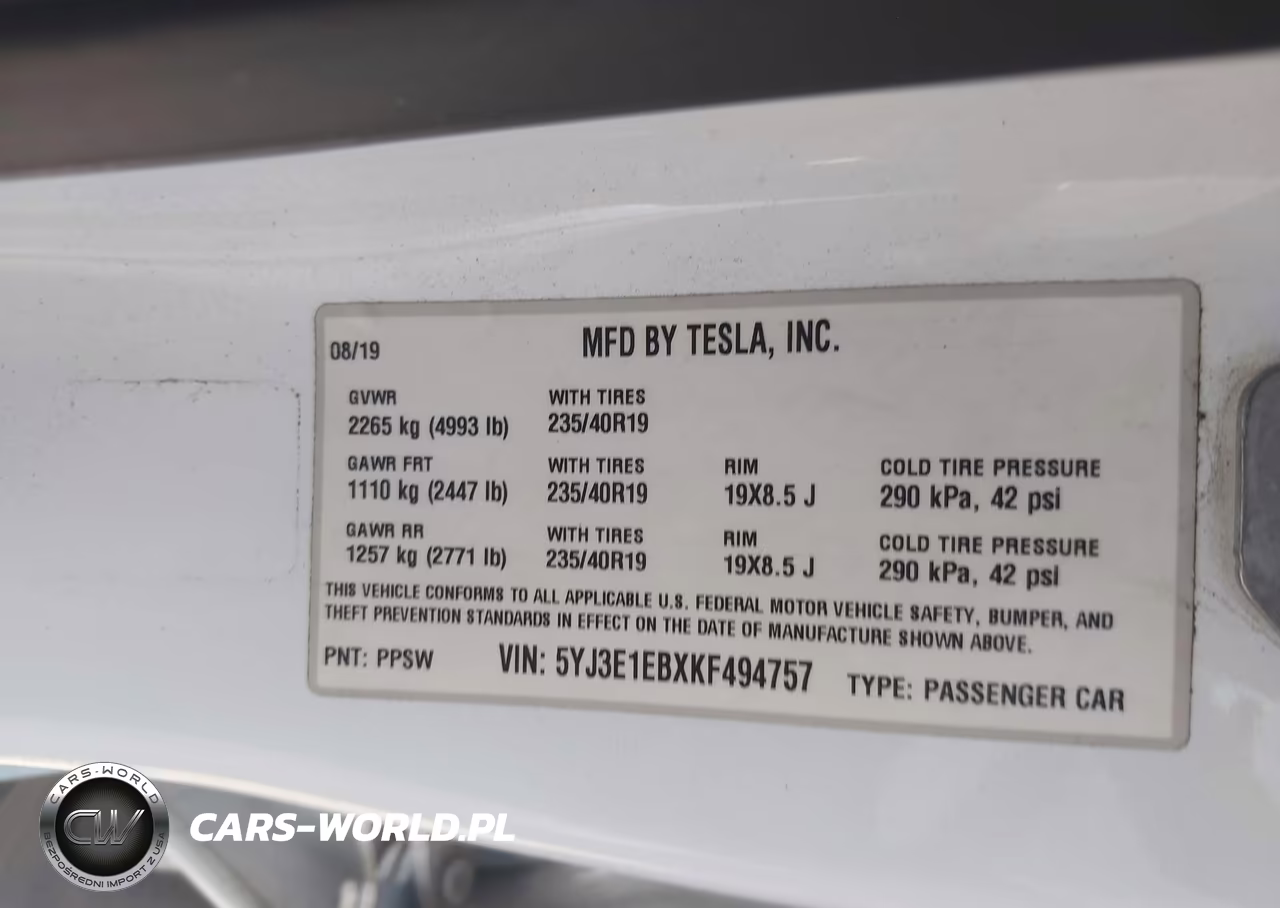 2019 Tesla Model 3 Long Range-Performance VIN:5YJ3E1EBXKF494757 - 9