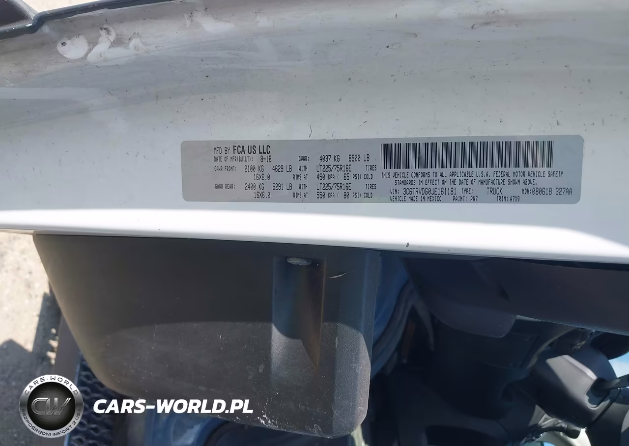 2018 Ram Promaster 2500 High Roof 159 Wb VIN:3C6TRVDG0JE161181 - 9