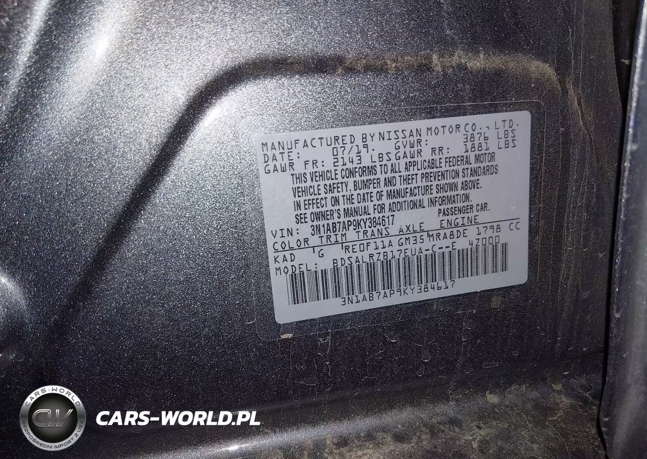 2019 Nissan Sentra Sr VIN:3N1AB7AP9KY384617 - 9