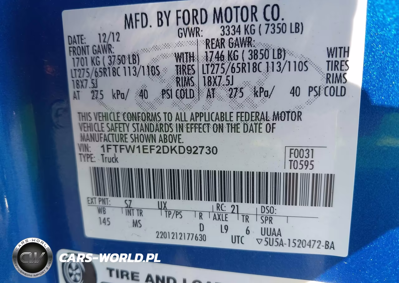2013 Ford F-150 Xlt VIN:1FTFW1EF2DKD92730 - 9