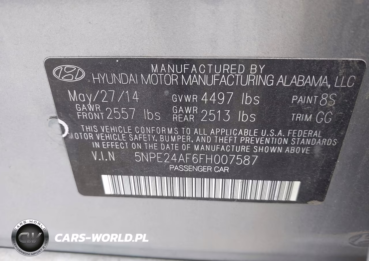 2015 Hyundai Sonata Se VIN:5NPE24AF6FH007587 - 9