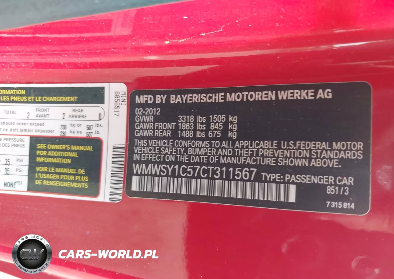 2012 Mini Cooper VIN:WMWSY1C57CT311567 - 9