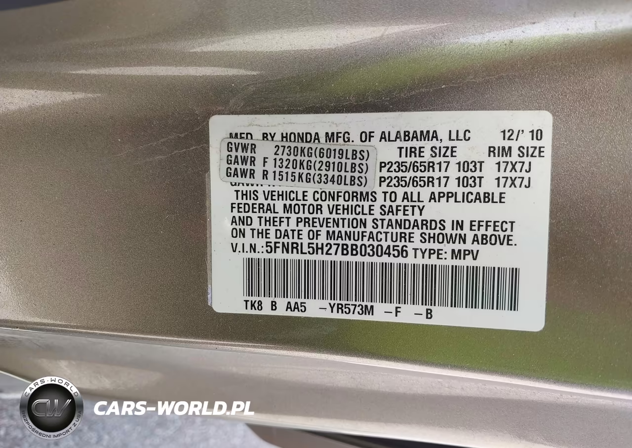 2011 Honda Odyssey Lx VIN:5FNRL5H27BB030456 - 9