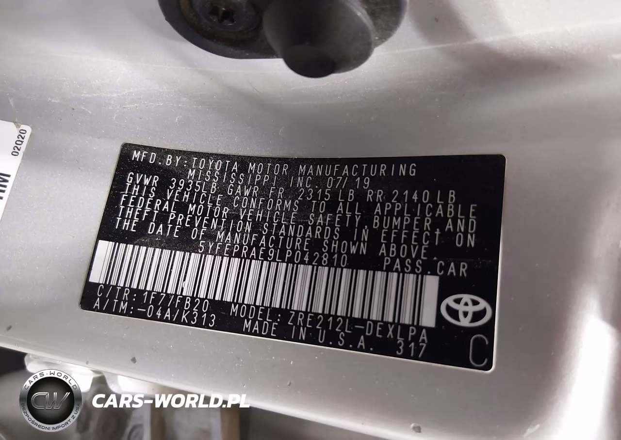 TOYOTA COROLLA LE VIN:5YFEPRAE9LP042810 - 9