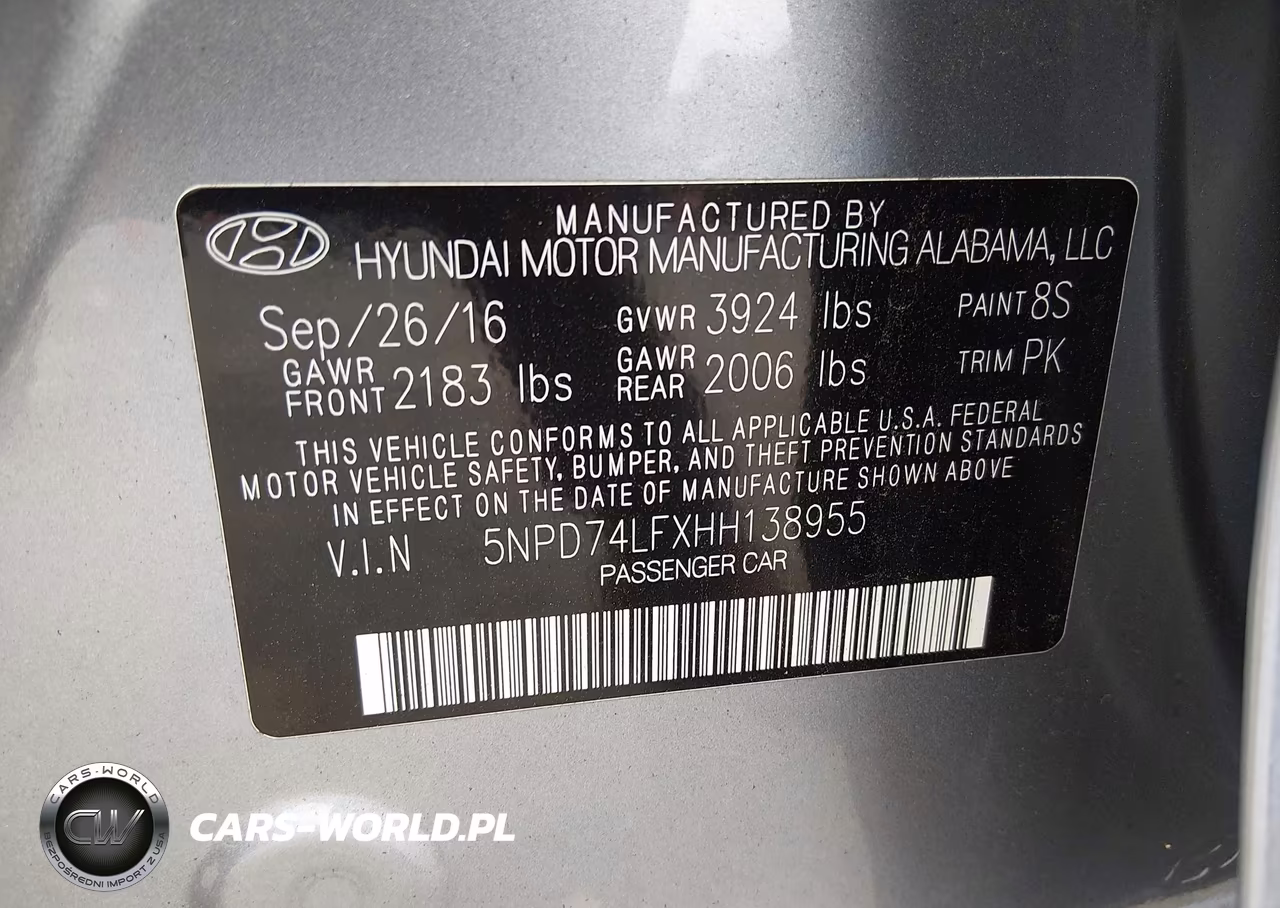 2017 Hyundai Elantra Se VIN:5NPD74LFXHH138955 - 9