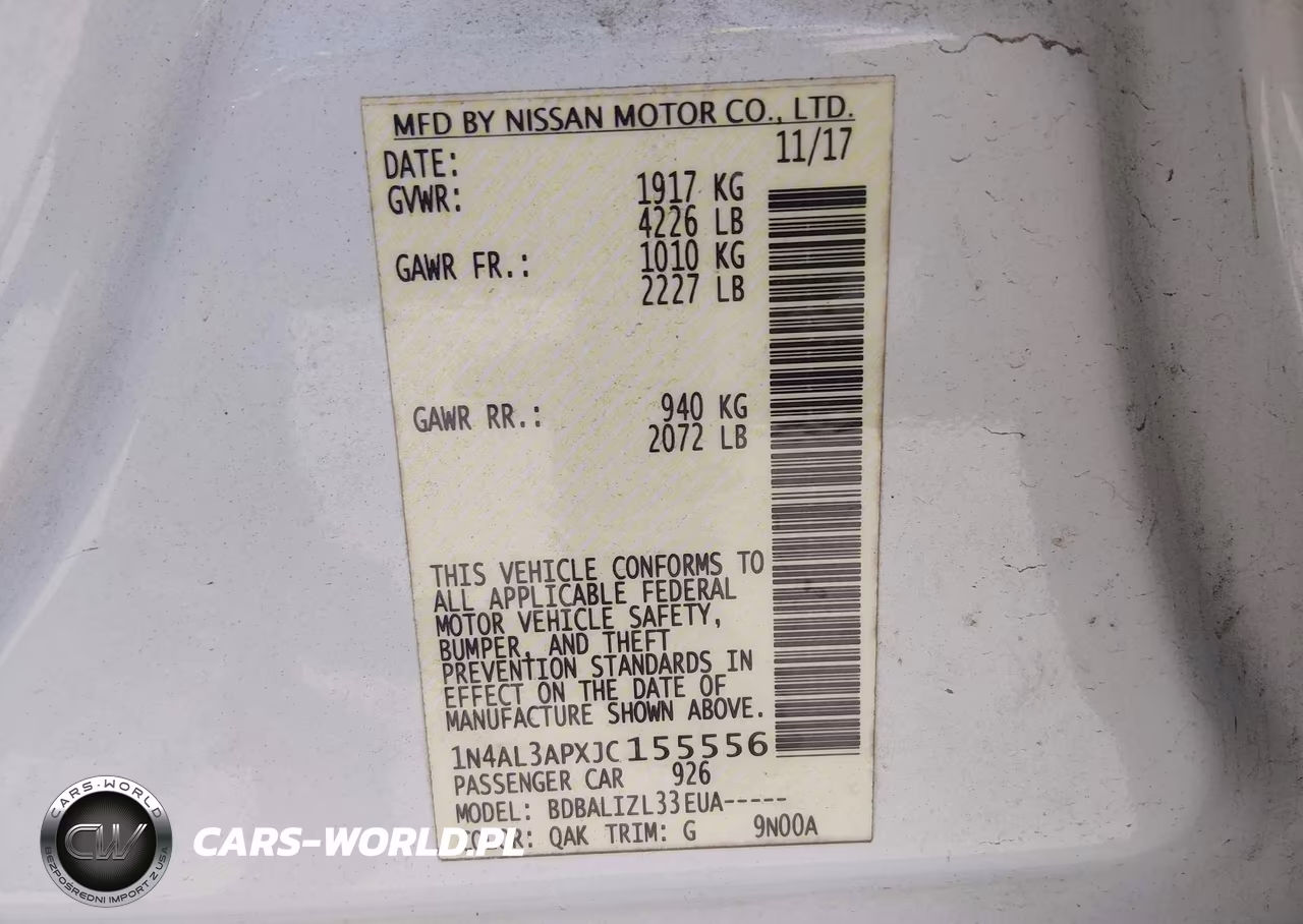 2018 Nissan Altima 2.5 Sv VIN:1N4AL3APXJC155556 - 9