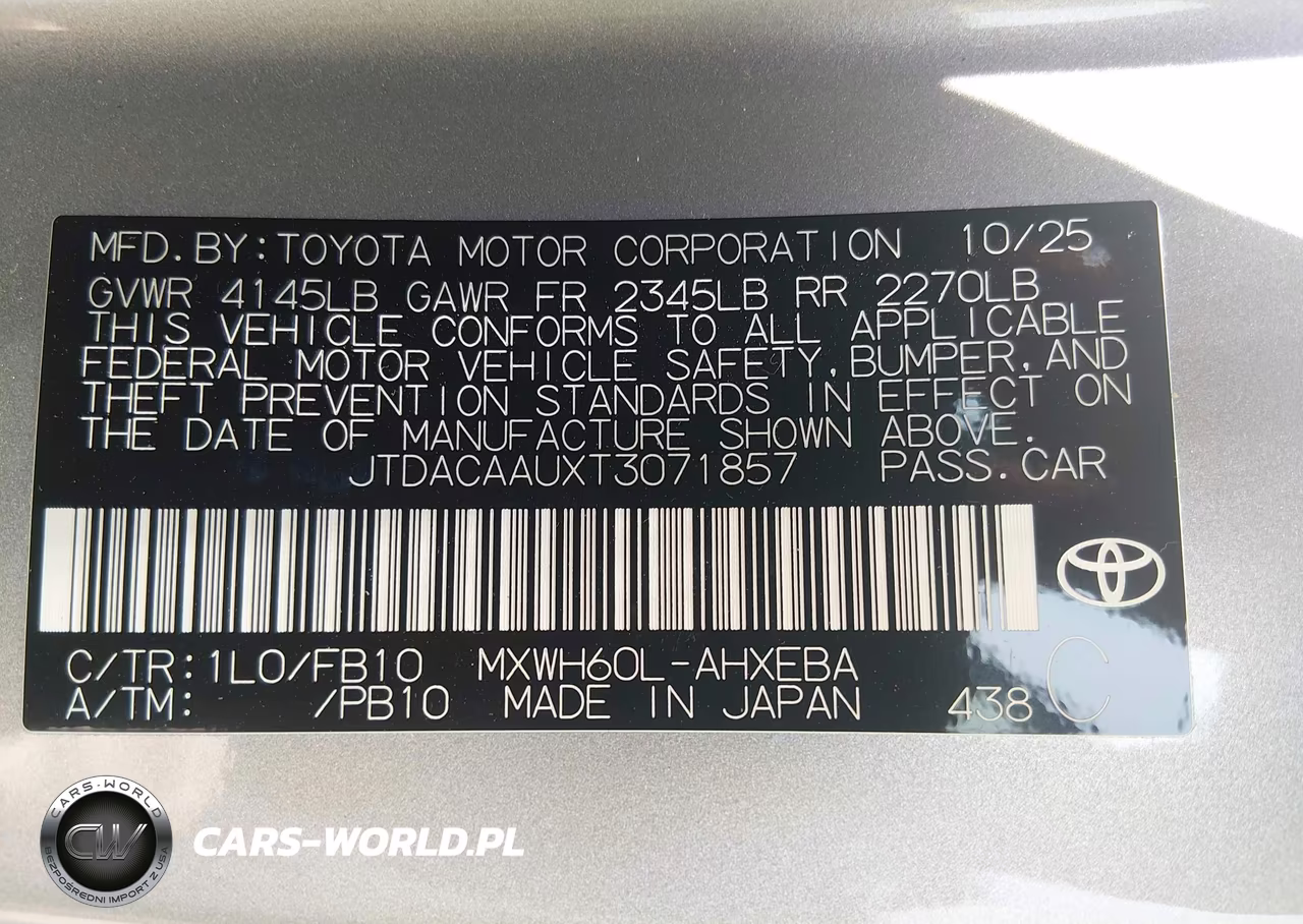 2026 Toyota Prius Le VIN:JTDACAAUXT3071857 - 9