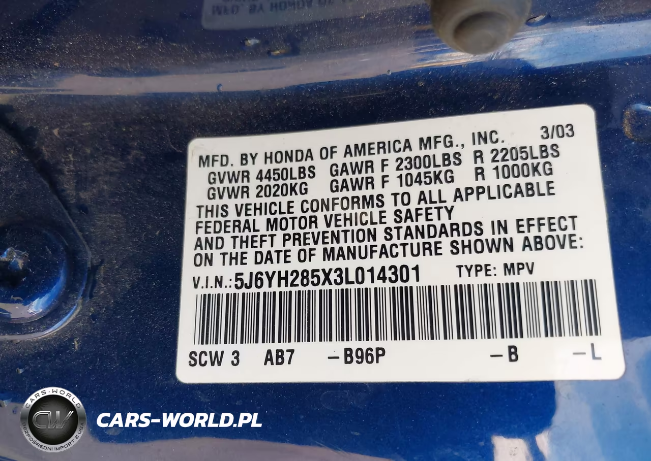 2003 Honda Element Ex VIN:5J6YH285X3L014301 - 9