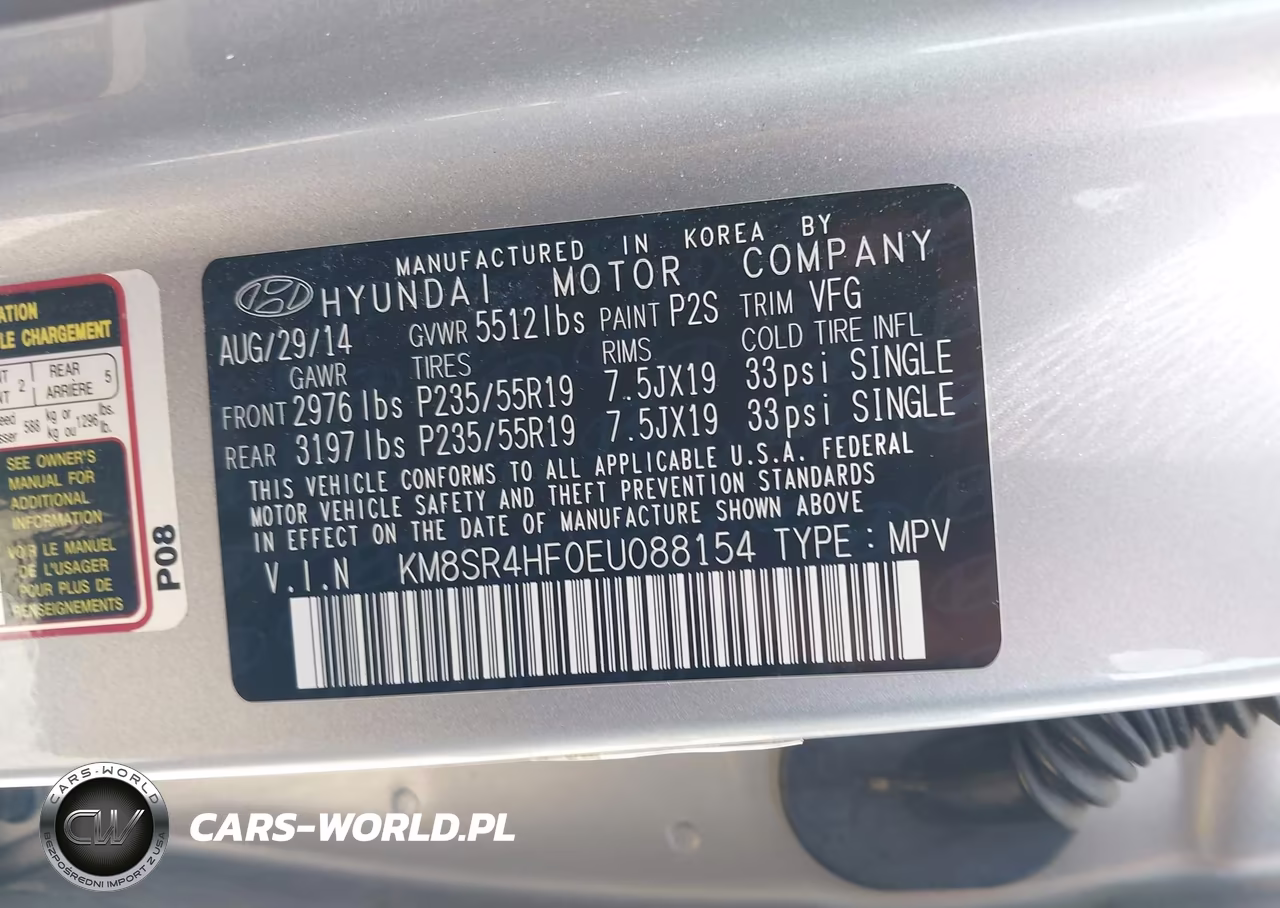 2014 Hyundai Santa Fe Gls VIN:KM8SR4HF0EU088154 - 9