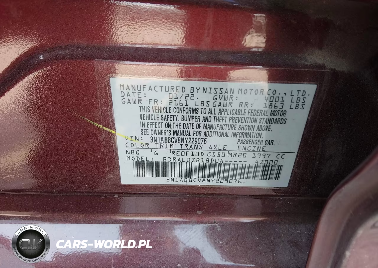 2022 Nissan Sentra Sv Xtronic Cvt VIN:3N1AB8CV8NY229076 - 9
