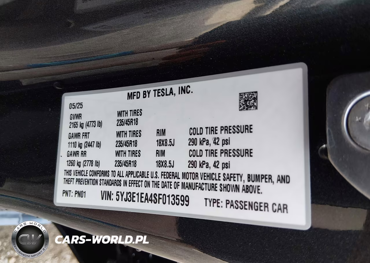 2025 Tesla Model 3 Long Range Rear-Wheel Drive-Standard Rear-Wheel Drive VIN:5YJ3E1EA4SF013599 - 9