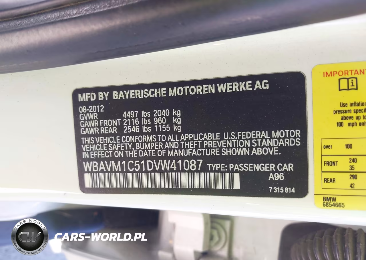 2013 BMW X1 Sdrive28I VIN:WBAVM1C51DVW41087 - 9