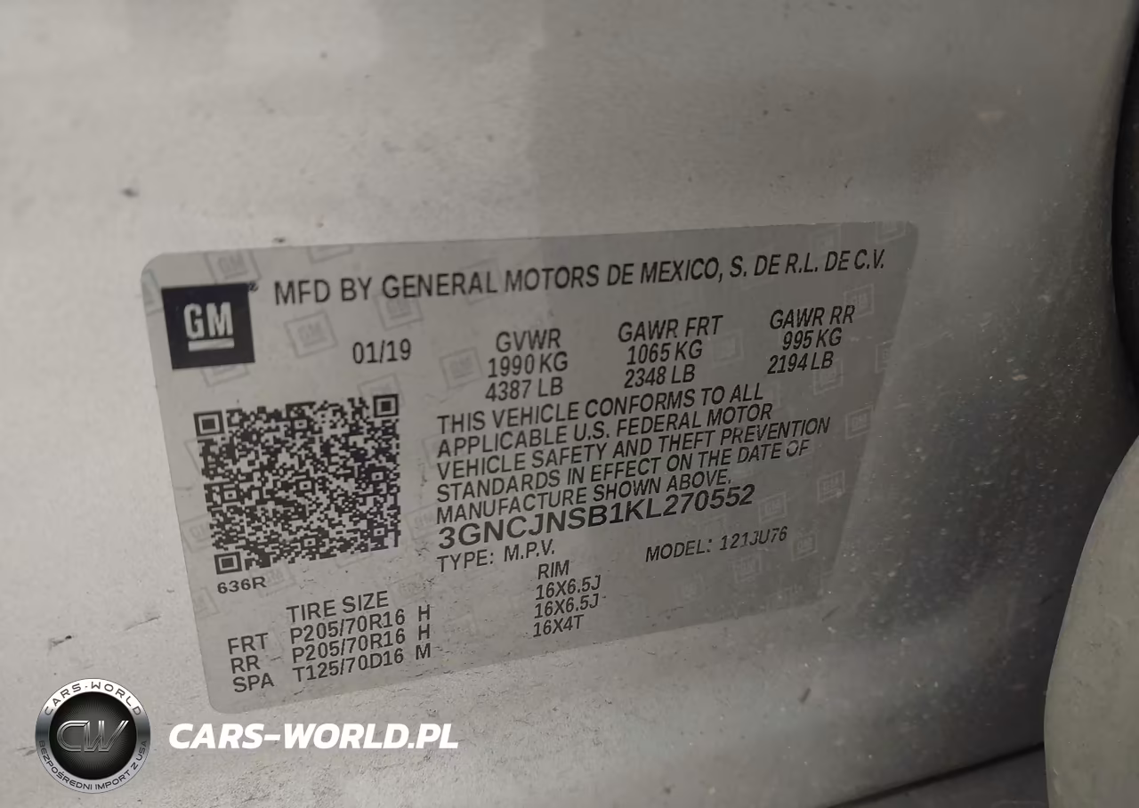 2019 Chevrolet Trax Ls VIN:3GNCJNSB1KL270552 - 9