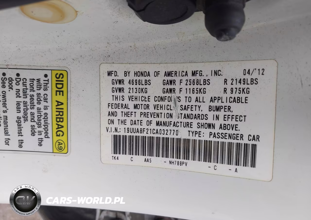 2012 Acura Tl 3.5 VIN:19UUA8F21CA032770 - 9