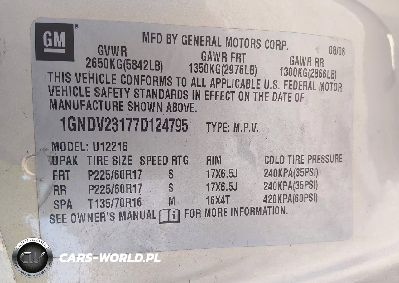 2007 Chevrolet Uplander Ls VIN:1GNDV23177D124795 - 9