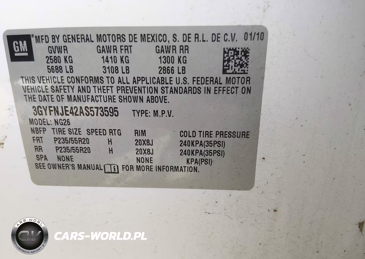 2010 Cadillac Srx Turbo Performance VIN:3GYFNJE42AS573595 - 9