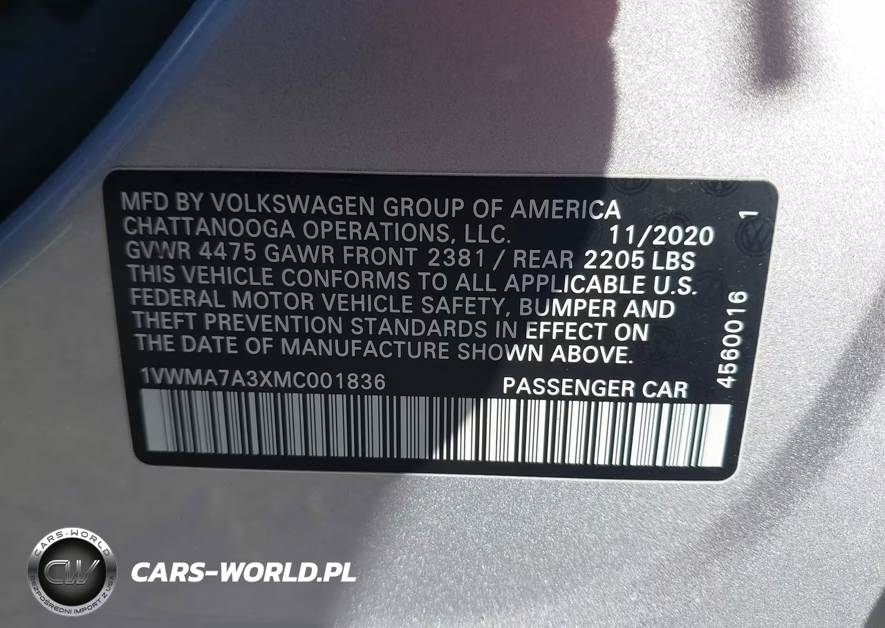 2021 Volkswagen Passat 2.0T R-Line VIN:1VWMA7A3XMC001836 - 9