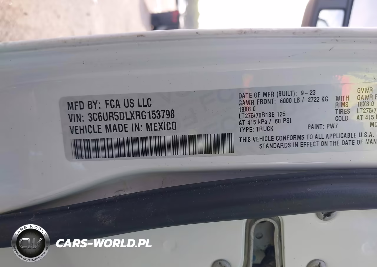 2024 Ram 2500 VIN:3C6UR5DLXRG153798 - 9