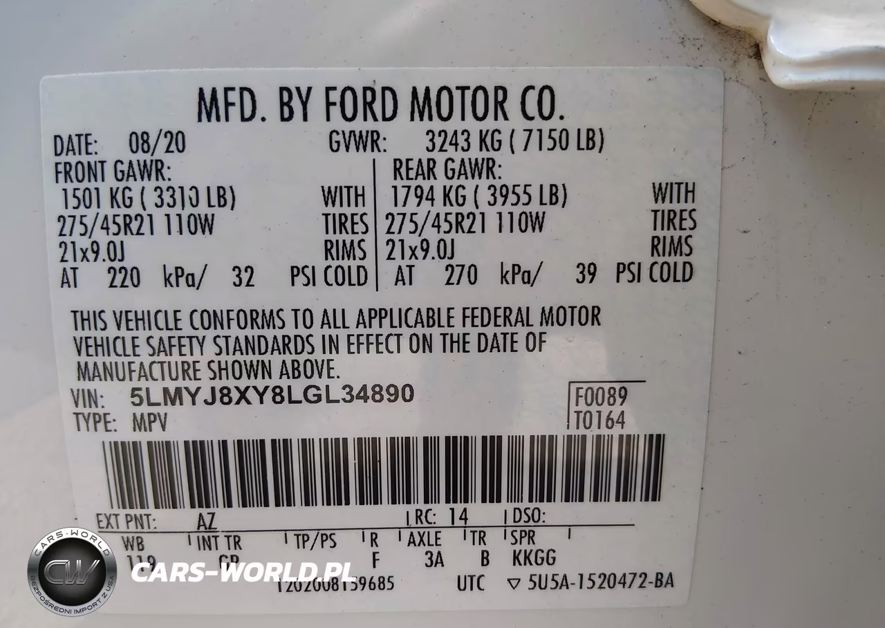 2020 Lincoln Aviator Grand Touring VIN:5LMYJ8XY8LGL34890 - 9