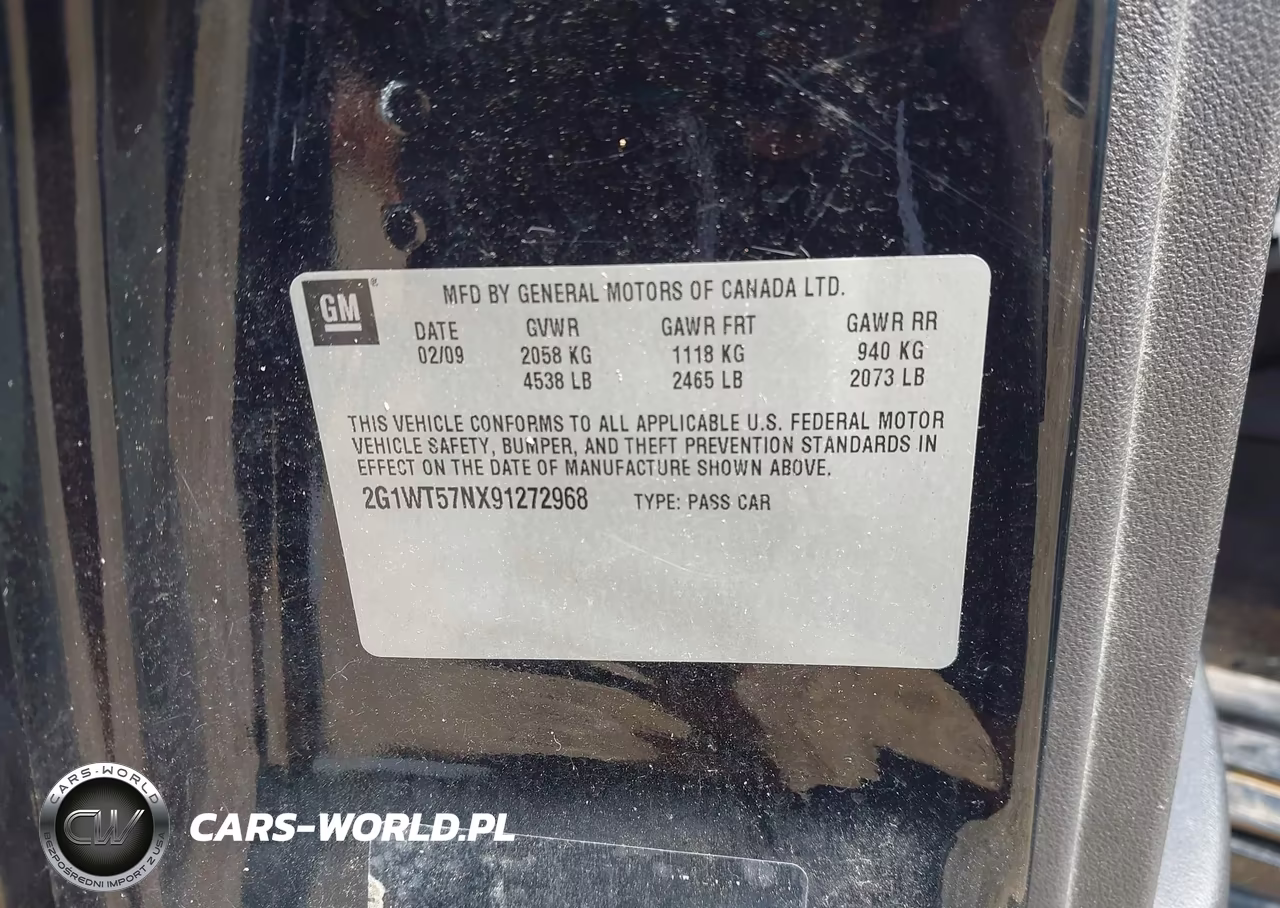 2009 Chevrolet Impala Lt VIN:2G1WT57NX91272968 - 9