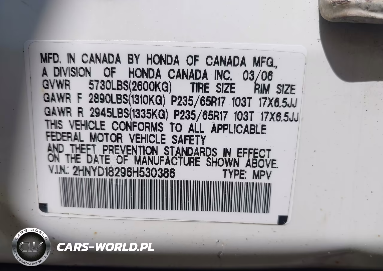 2006 Acura Mdx VIN:2HNYD18296H530386 - 9