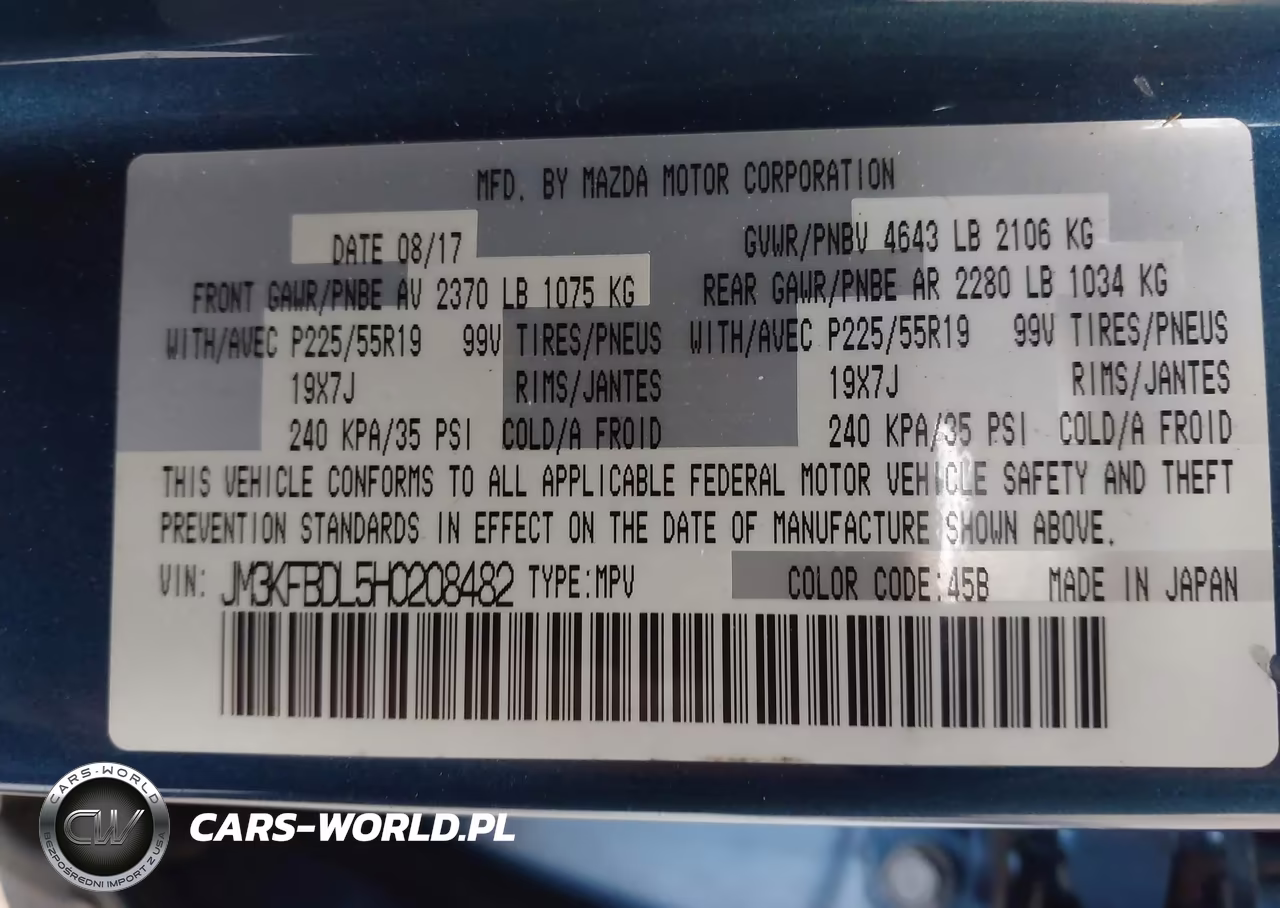 2017 Mazda Cx-5 Grand Select VIN:JM3KFBDL5H0208482 - 9