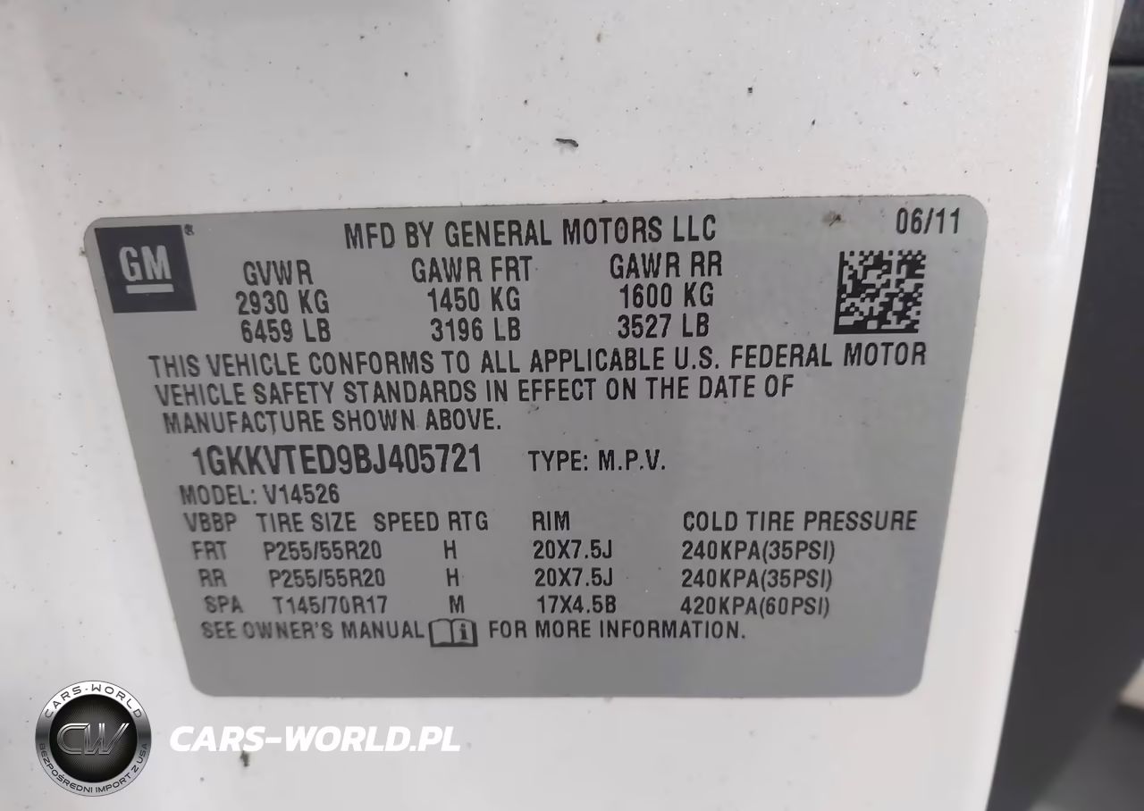 2011 GMC Acadia Denali VIN:1GKKVTED9BJ405721 - 9