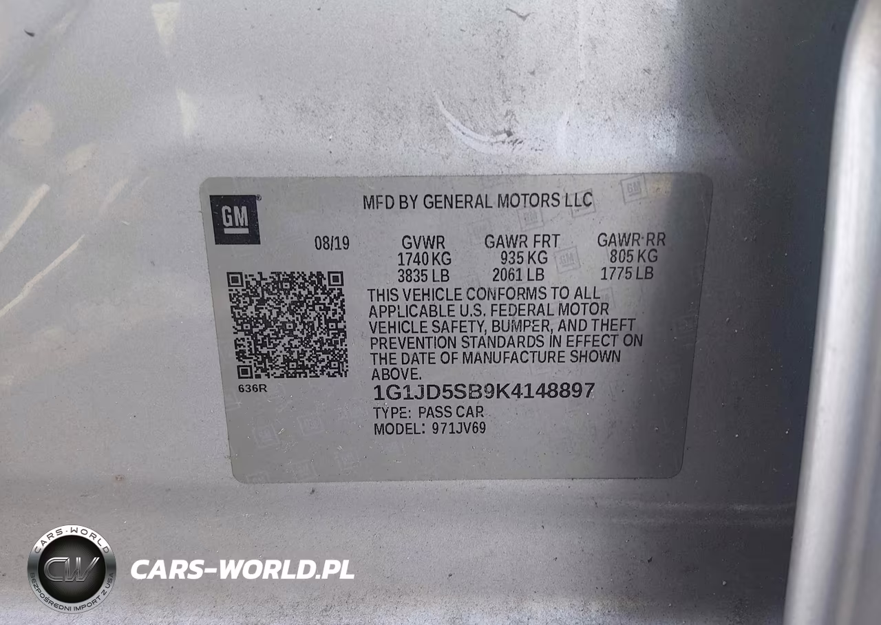 2019 Chevrolet Sonic Lt Auto VIN:1G1JD5SB9K4148897 - 9