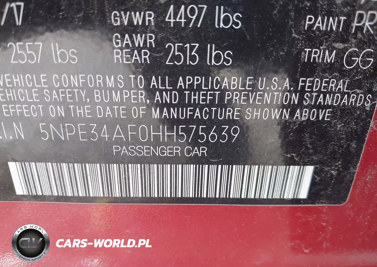 2017 Hyundai Sonata Sport VIN:5NPE34AF0HH575639 - 9