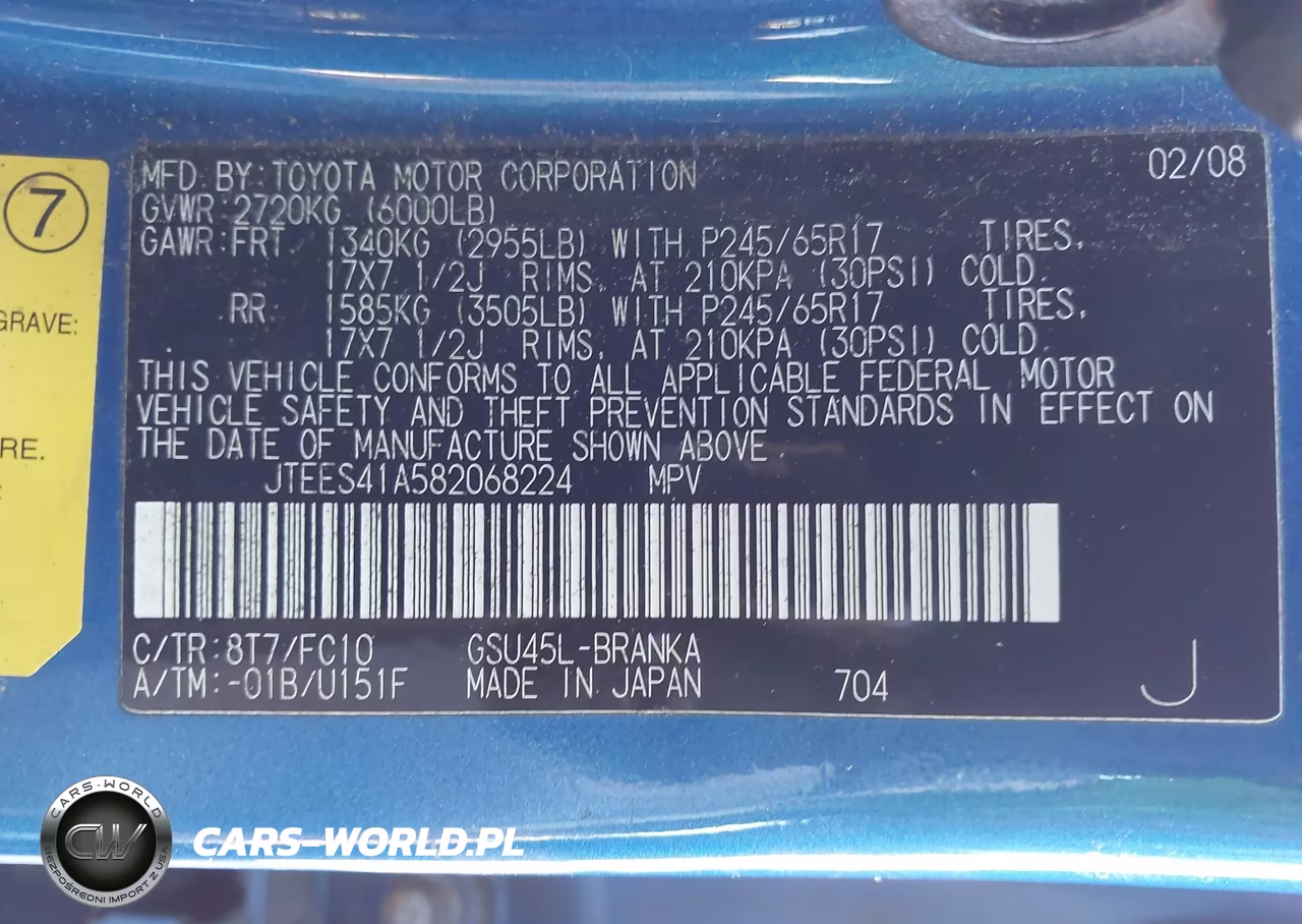 2008 Toyota Highlander VIN:JTEES41A582068224 - 9