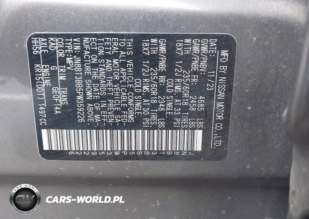 2023 Nissan Rogue Sv Intelligent Awd VIN:JN8BT3BB5PW359226 - 9