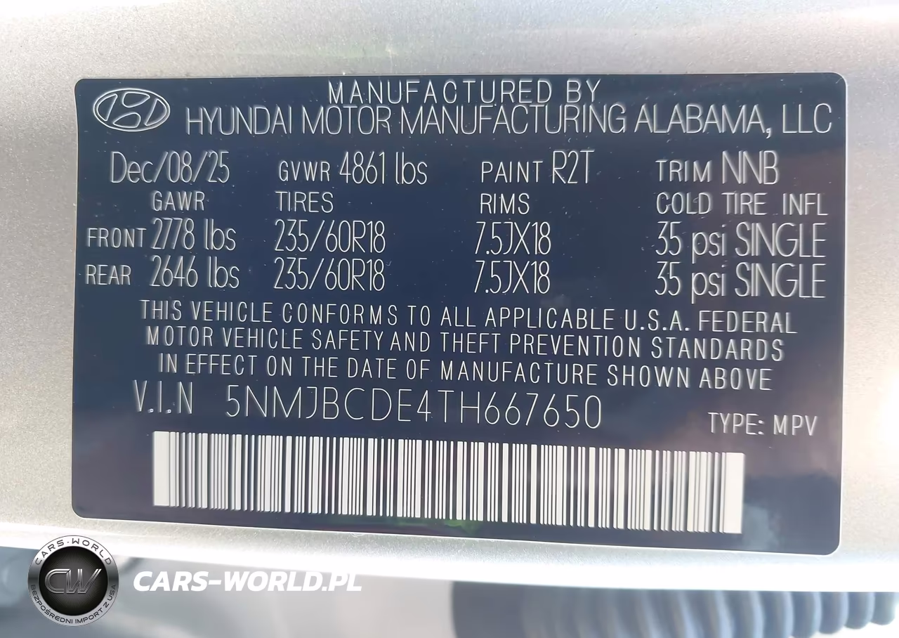 2026 Hyundai Tucson Sel VIN:5NMJBCDE4TH667650 - 9