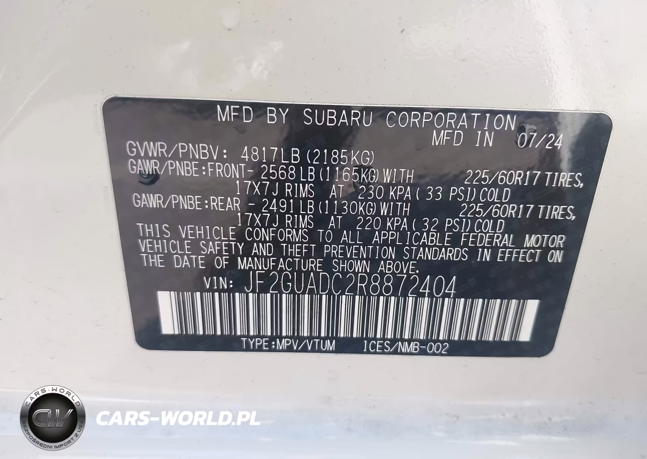 2024 Subaru Crosstrek Premium VIN:JF2GUADC2R8872404 - 9