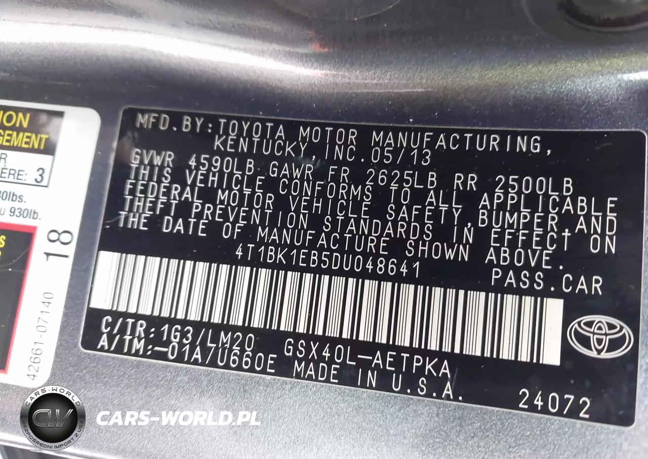 2013 Toyota Avalon Limited VIN:4T1BK1EB5DU048641 - 9