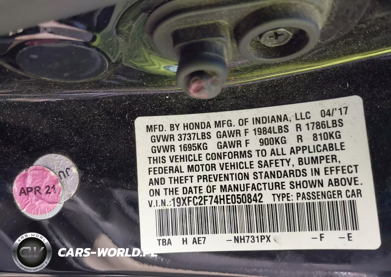 2017 Honda Civic Ex VIN:19XFC2F74HE050842 - 9