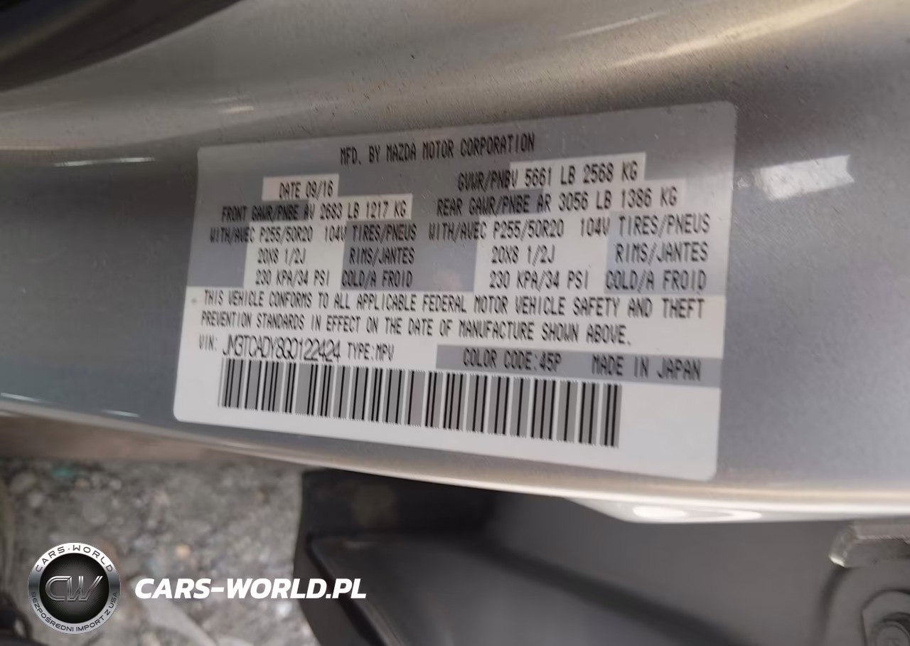 2016 Mazda Cx-9 Grand Touring VIN:JM3TCADY8G0122424 - 9
