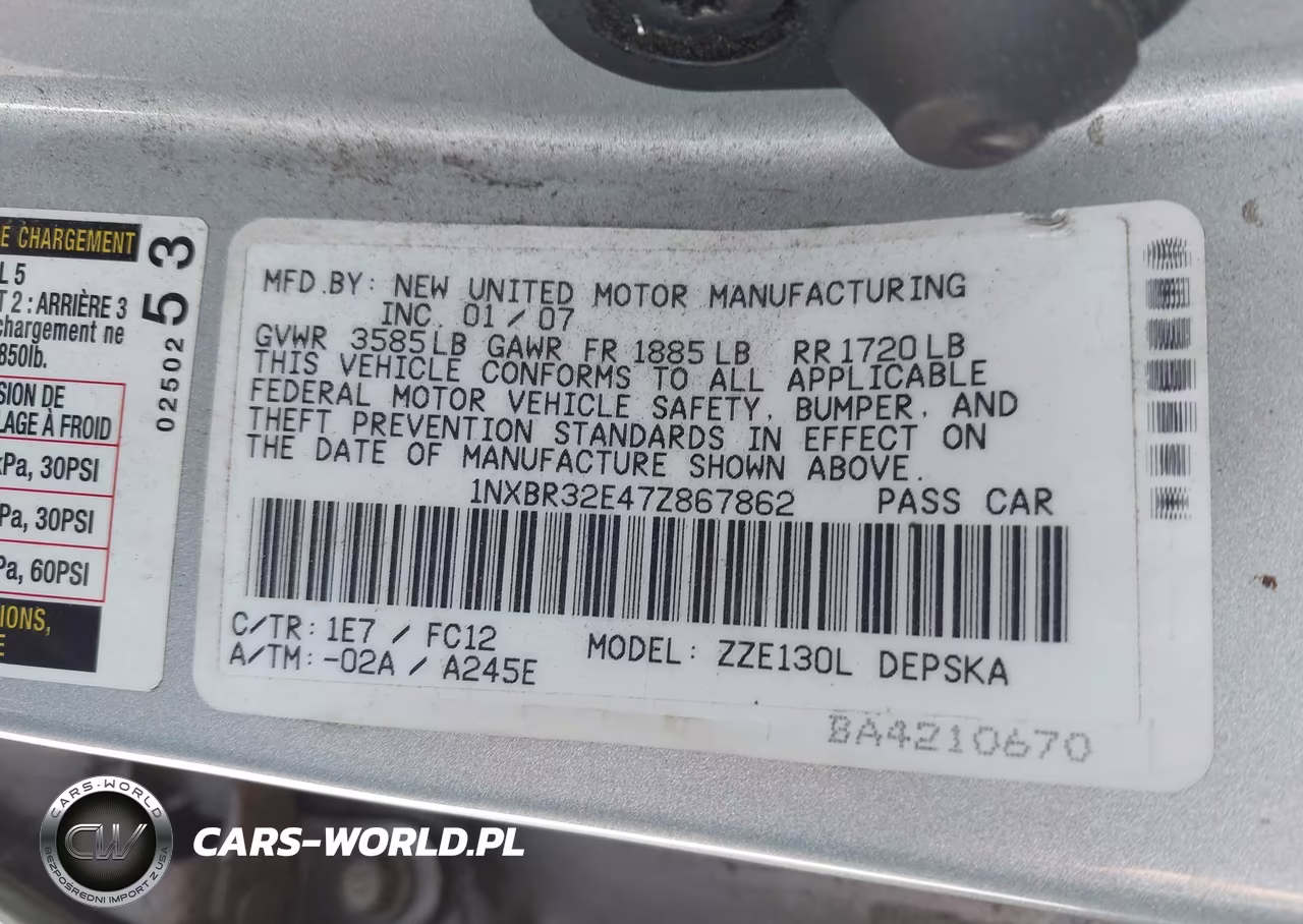 2007 Toyota Corolla S VIN:1NXBR32E47Z867862 - 9