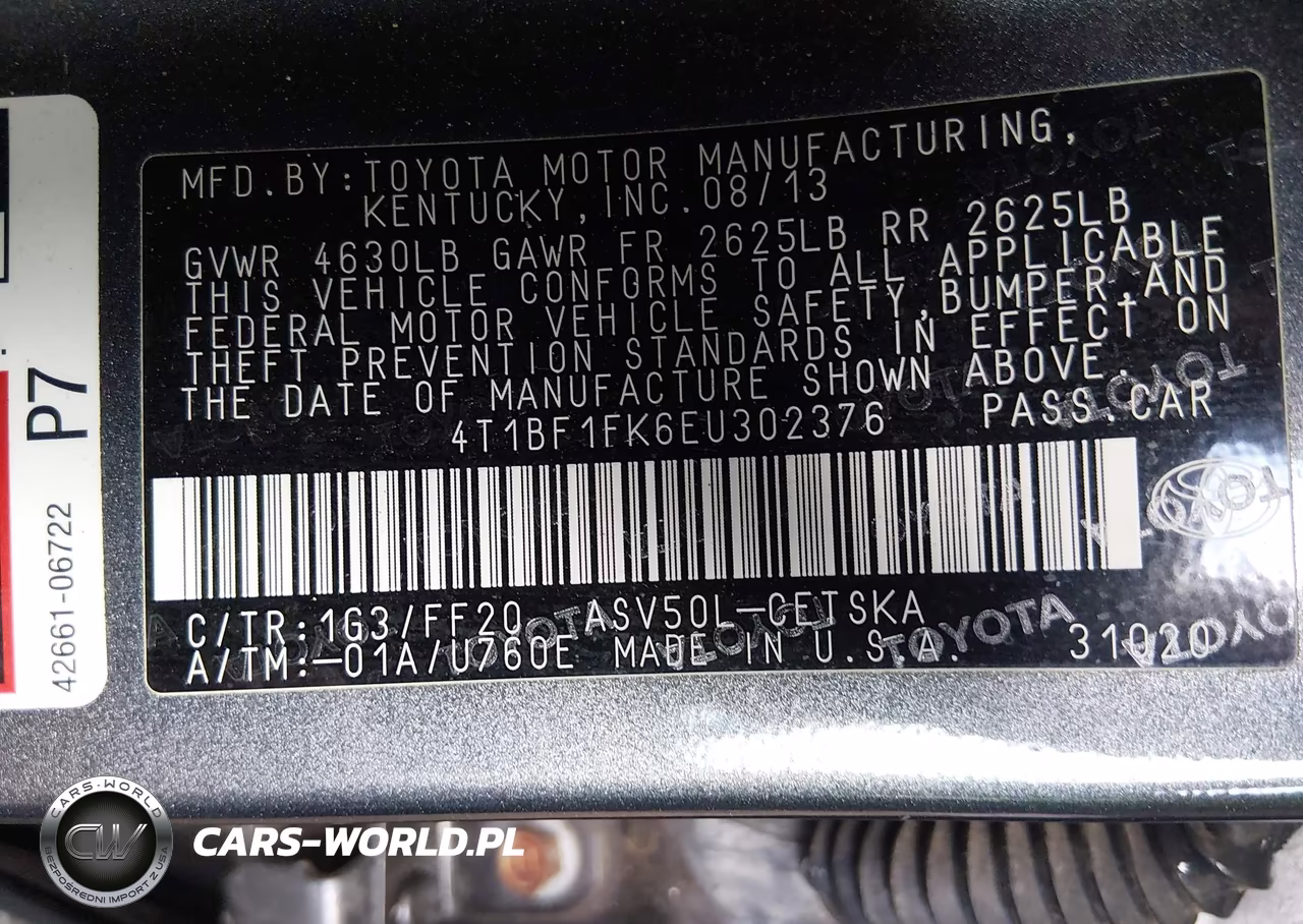 2014 Toyota Camry Se VIN:4T1BF1FK6EU302376 - 9